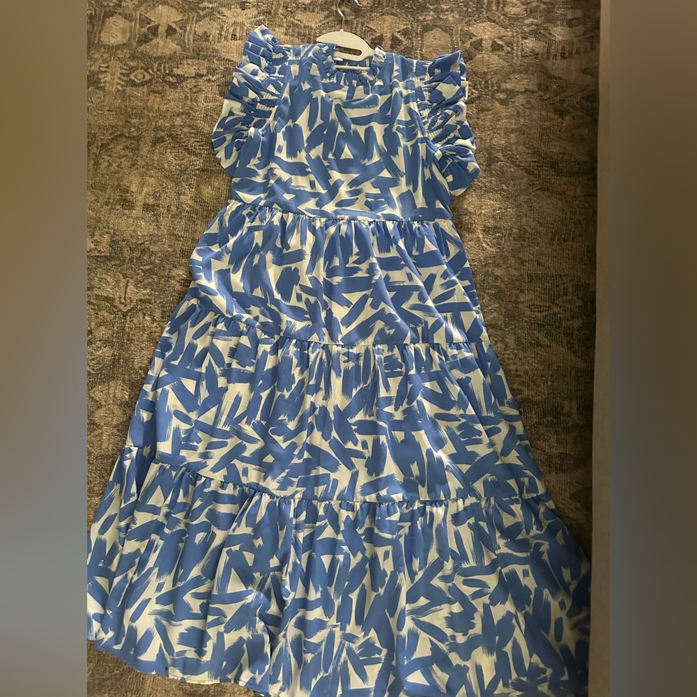 JODIFL Blue and White Maxi Dress
